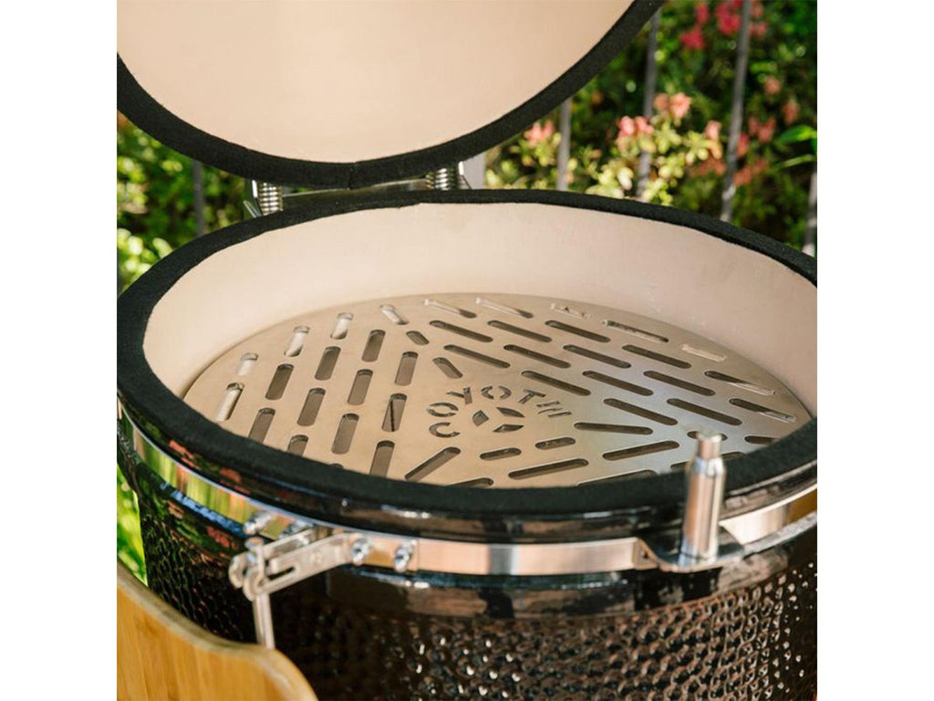 Ahumador de cerámica Coyote Asado en carrito con estantes laterales 