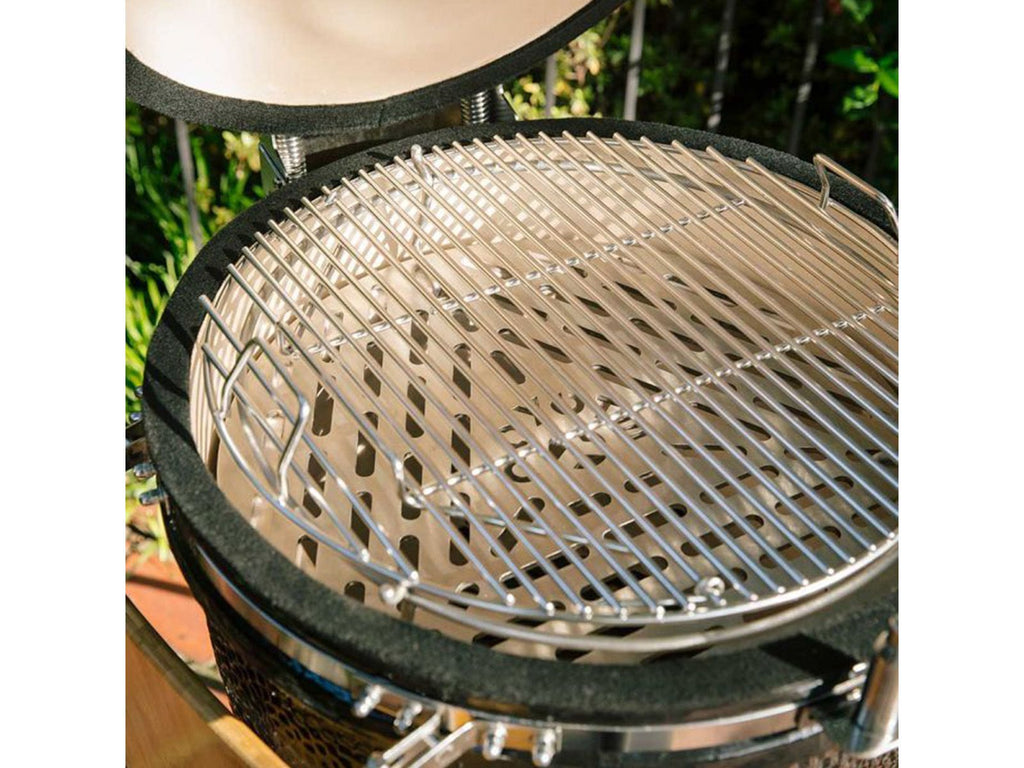 Ahumador de cerámica Coyote Asado en carrito con estantes laterales 