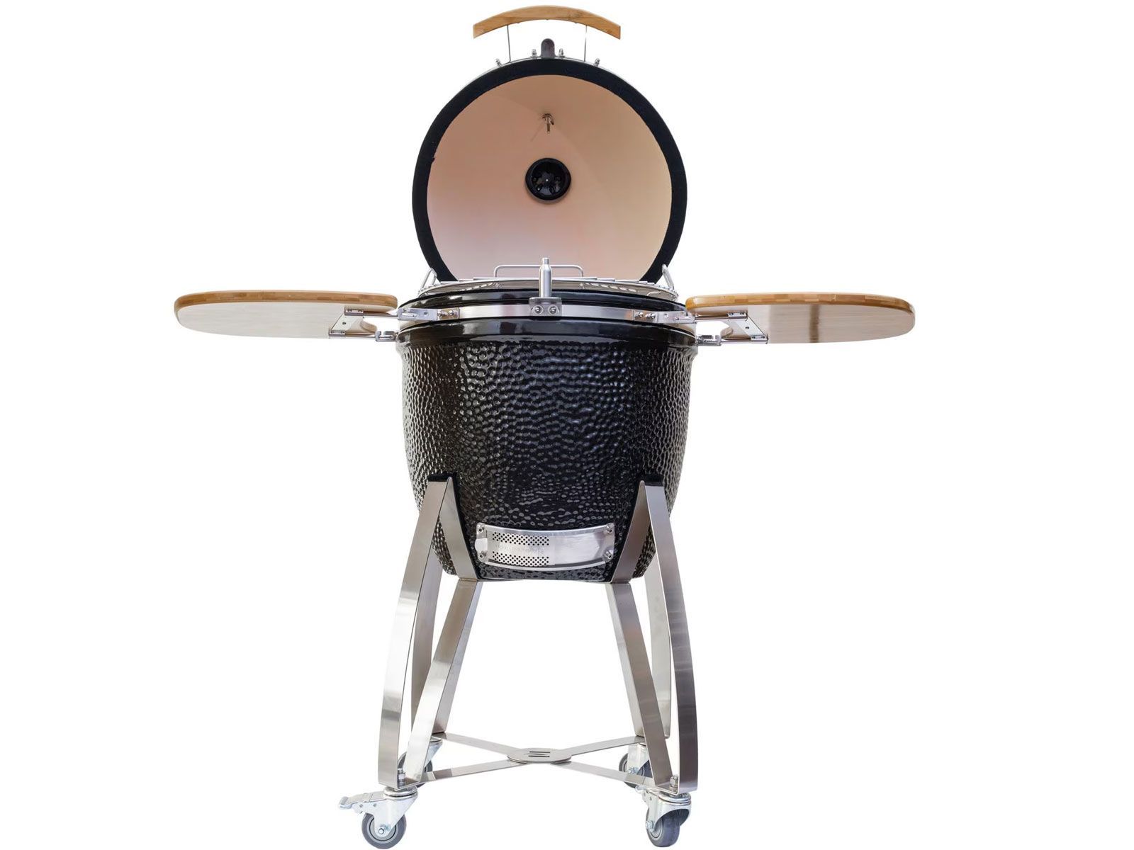 Ahumador de cerámica Coyote Asado en carrito con estantes laterales 