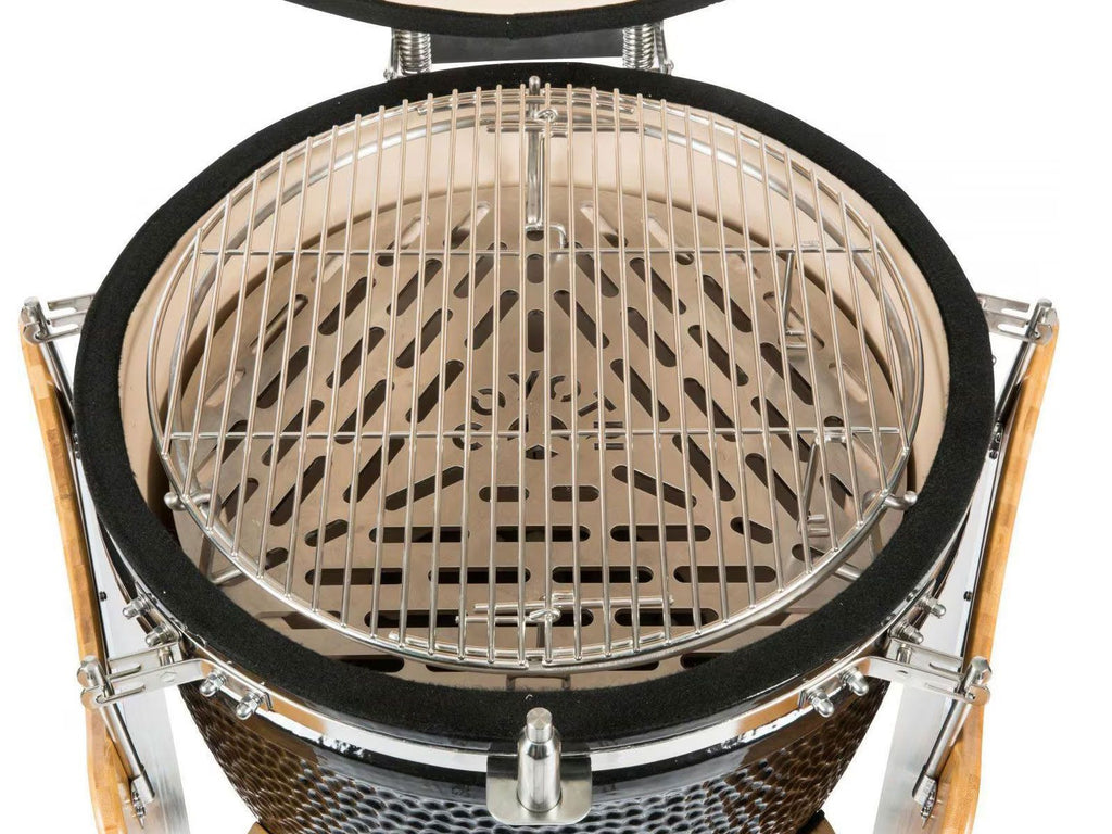 Ahumador de cerámica Coyote Asado en carrito con estantes laterales 