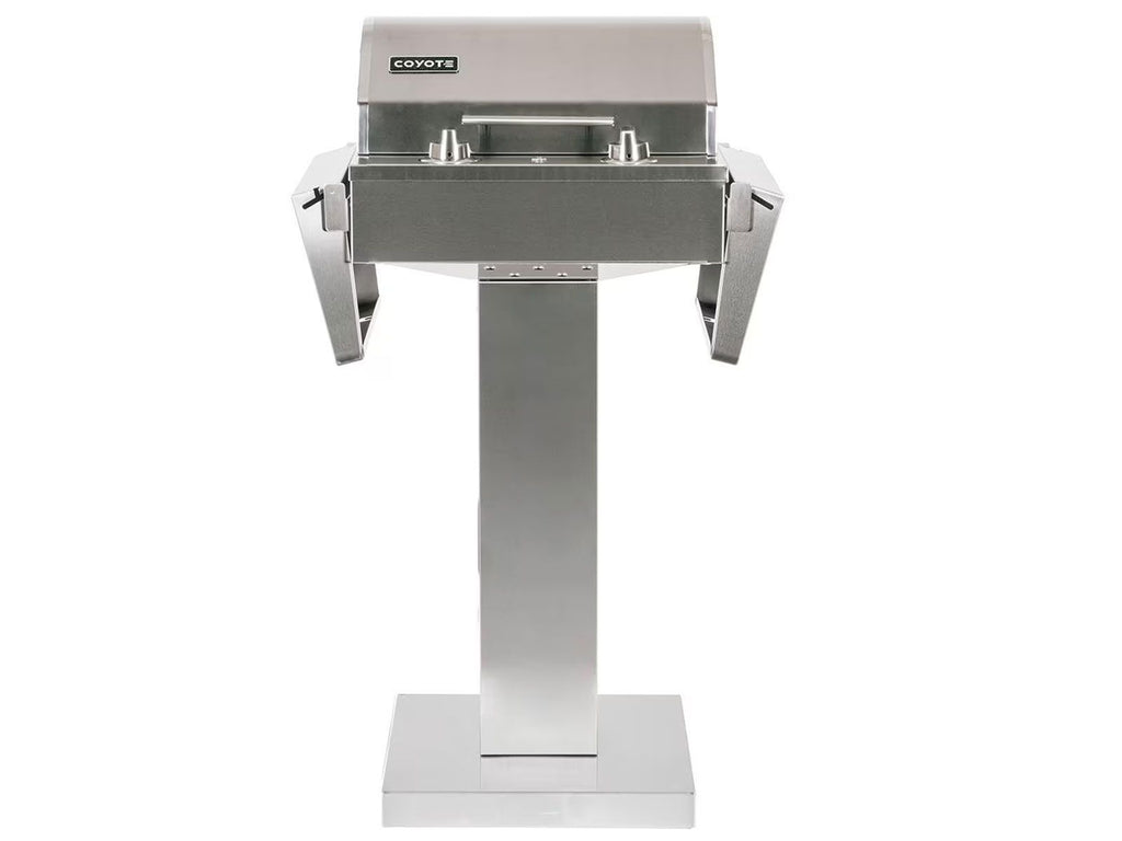 coyote 18-inch built-in / portable 1300 watt electric grill on patio post