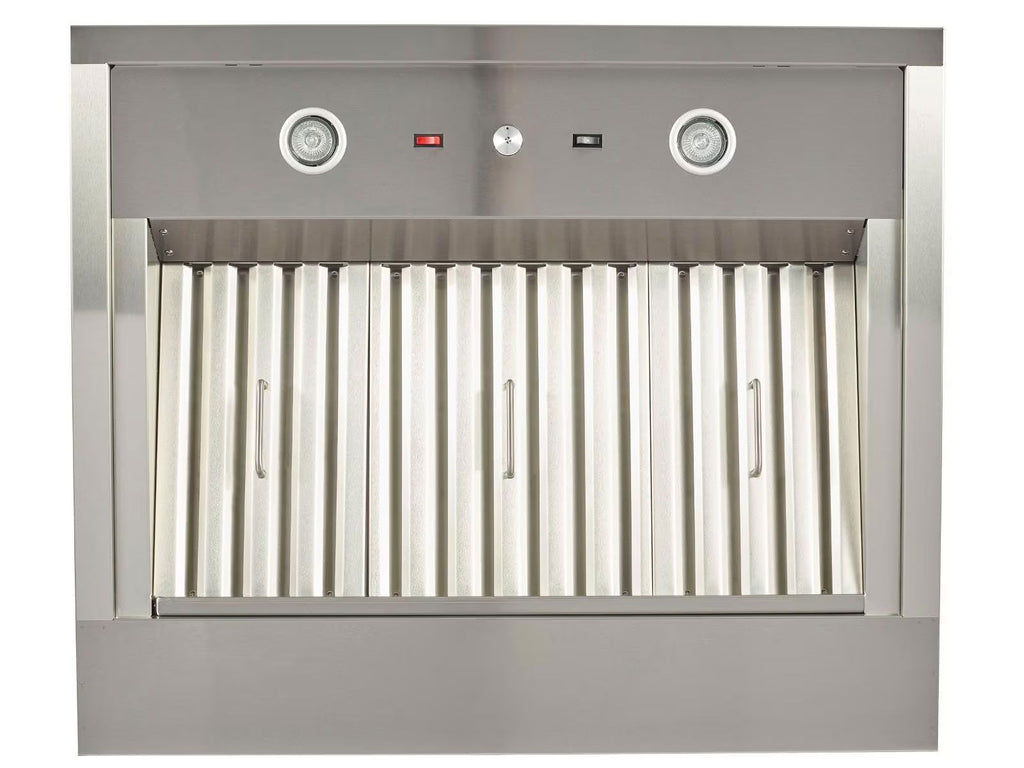 Campana extractora exterior de acero inoxidable Coyote de 36 pulgadas con motor soplador interno de 1200 cfm 
