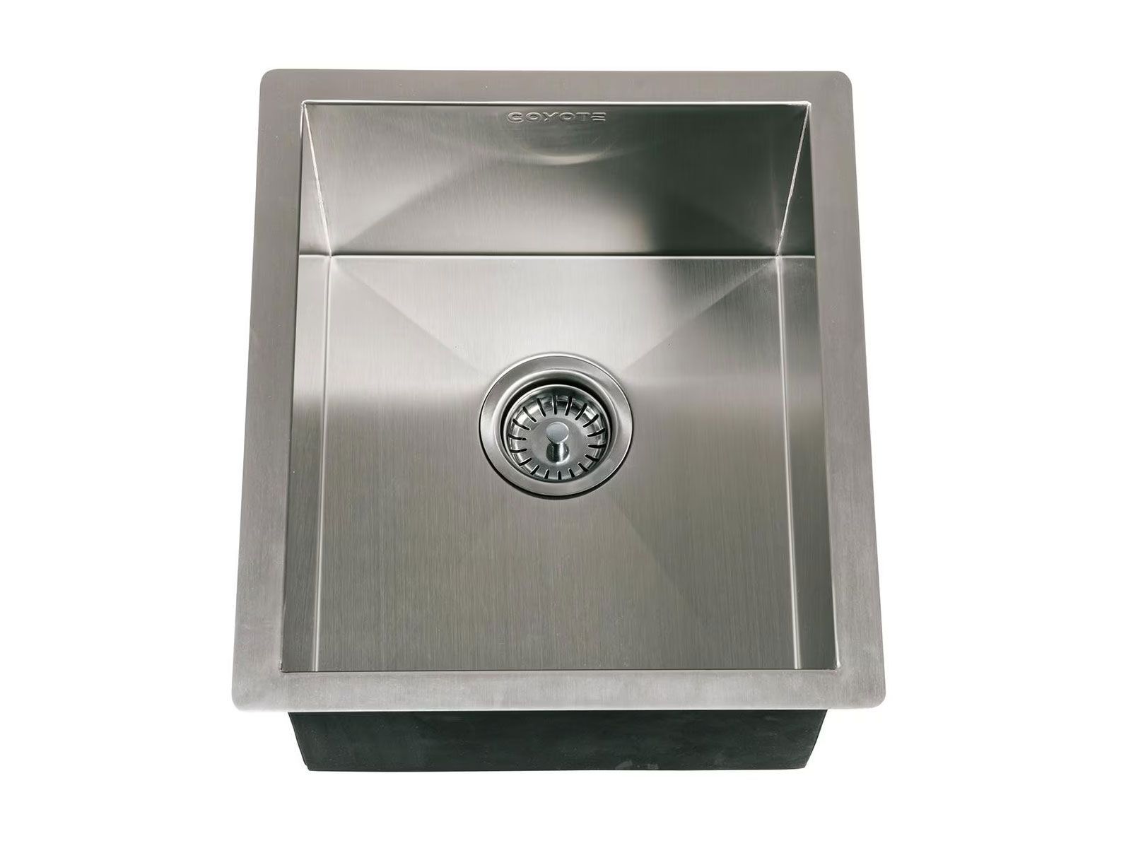 coyote 16 x 18 outdoor rated drop in stainless steel sink with drain plug