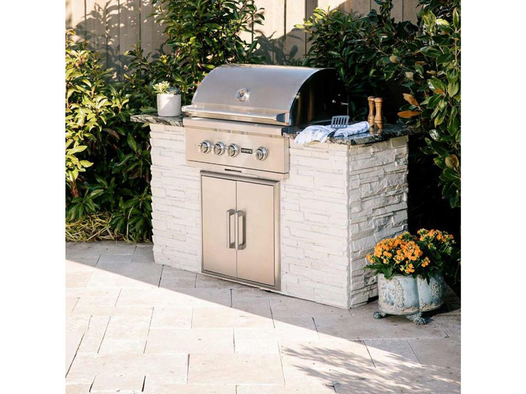 Parrilla a gas empotrada Coyote serie S de 30 pulgadas y 3 quemadores con quemador infrarrojo RapidSear y asador. 