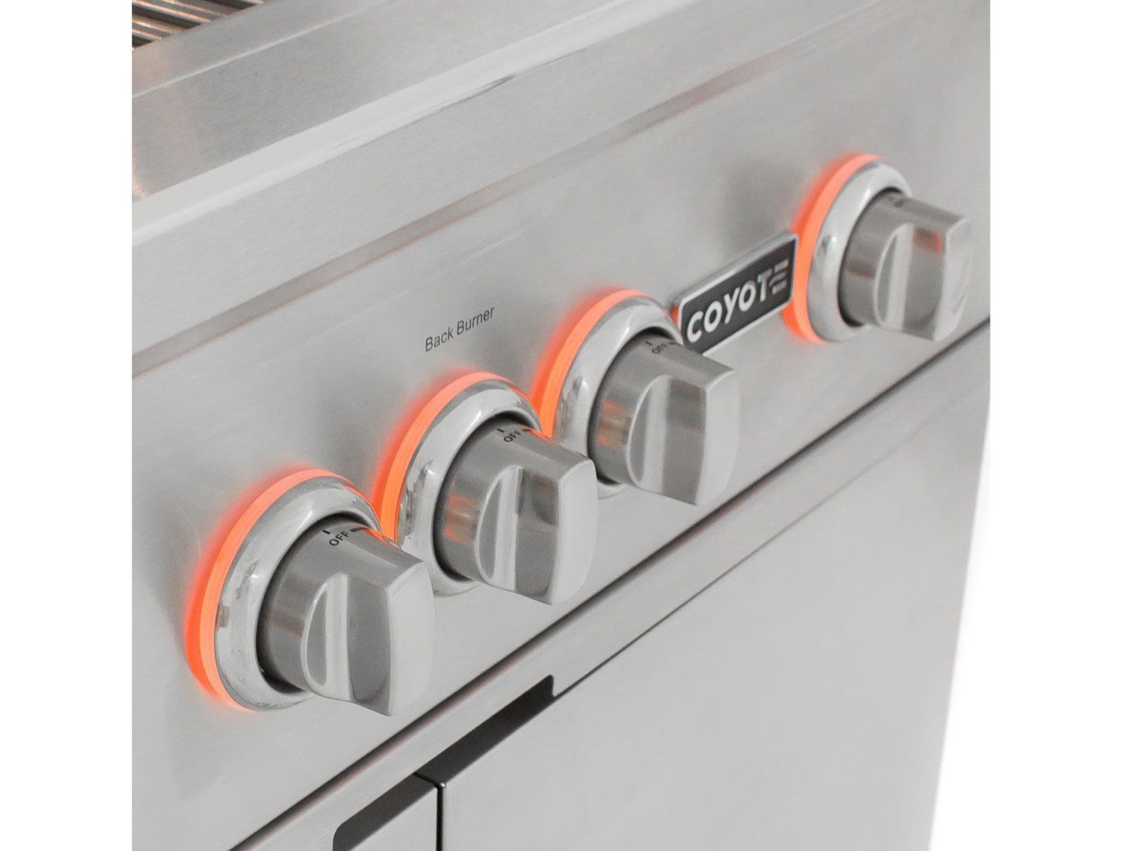 Parrilla a gas empotrada Coyote serie S de 30 pulgadas y 3 quemadores con quemador infrarrojo RapidSear y asador. 