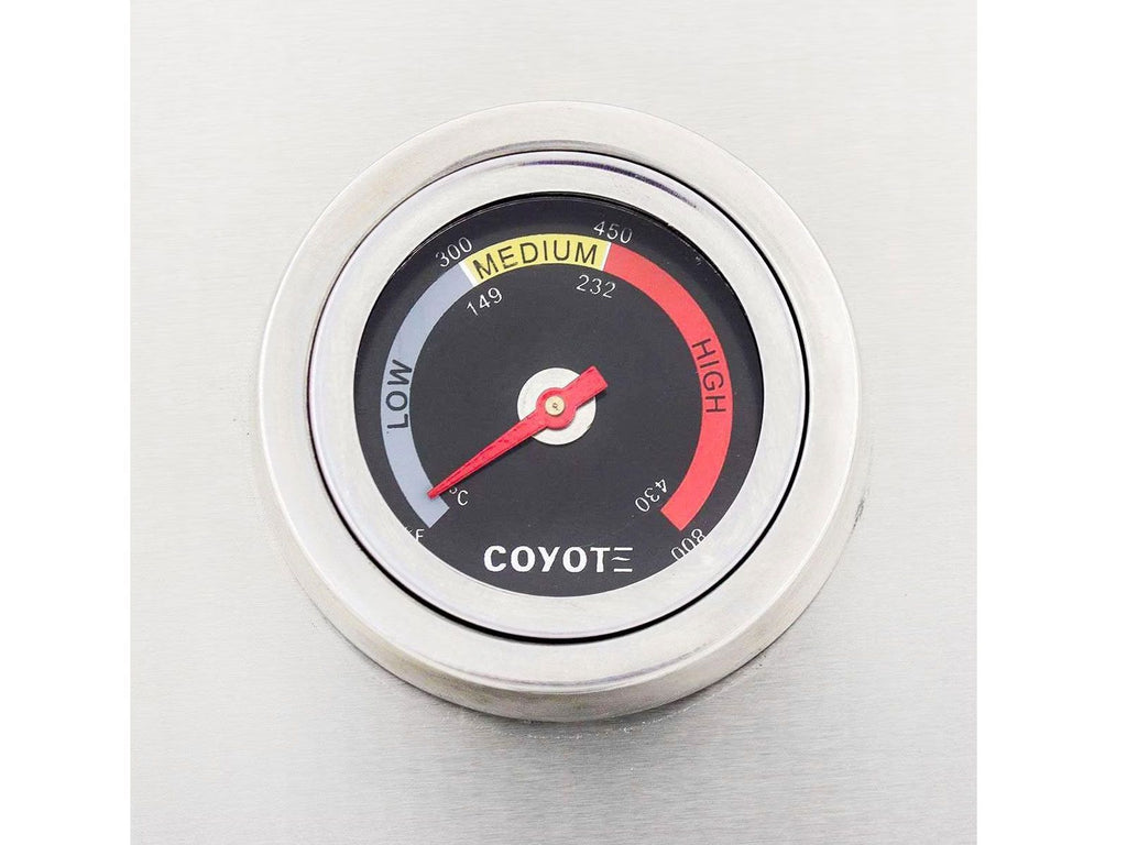 Parrilla a gas empotrada Coyote serie S de 30 pulgadas y 3 quemadores con quemador infrarrojo RapidSear y asador. 