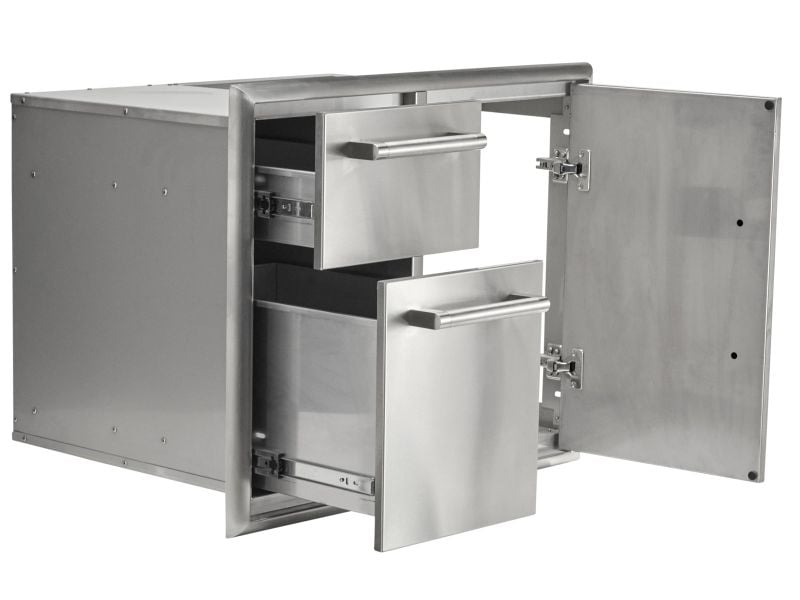 Isla de cocina exterior Haven de 1,8 m con parrilla Coyote SL-Series de 76 cm y despensa seca de 78 cm - Gris Haven 