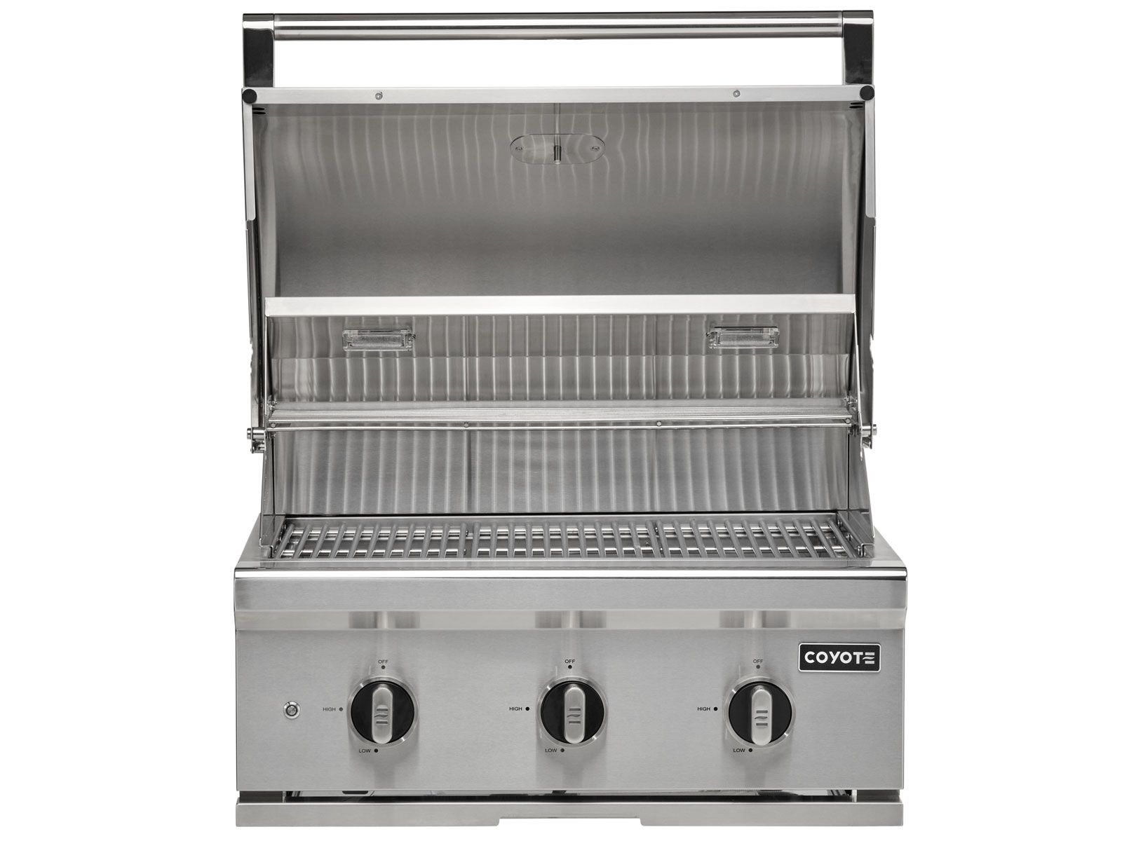haven 6 ft. outdoor kitchen island w/ coyote c-series 30-inch grill, 31" dry pantry & 2 drawer cabinet - harbor gray