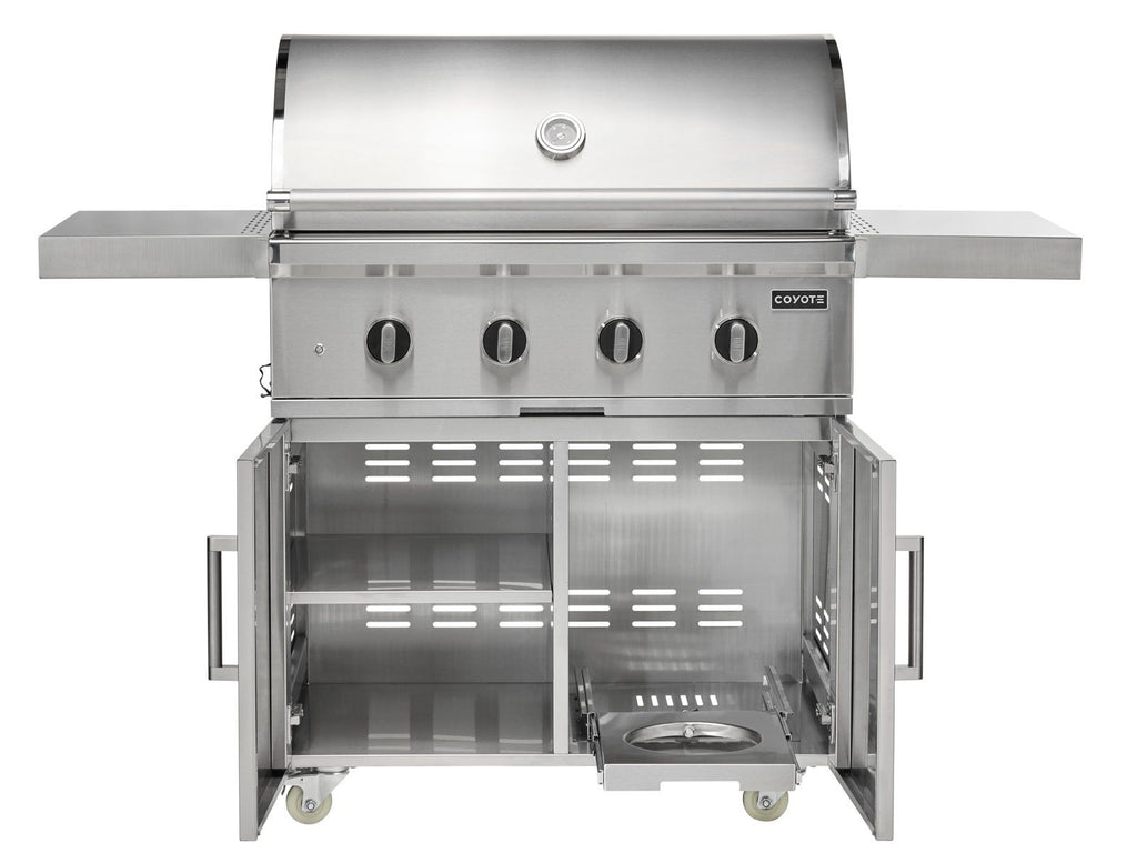 coyote cl-series 36-inch 4-burner freestanding gas grill on cart