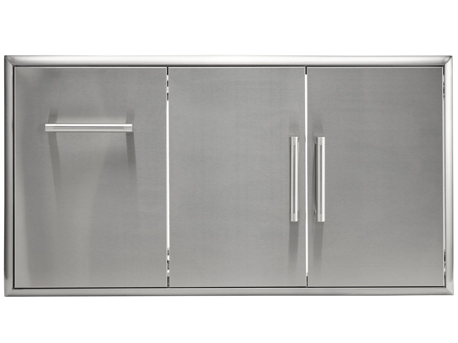 Puertas de acceso dobles Coyote de 45 pulgadas con cajón extraíble para basura y tanque de propano 