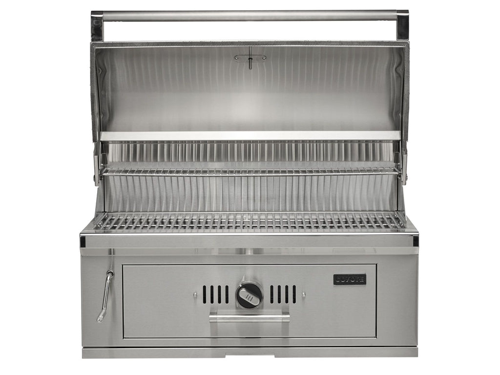 Parrilla de carbón de acero inoxidable empotrada Coyote de 36 pulgadas 