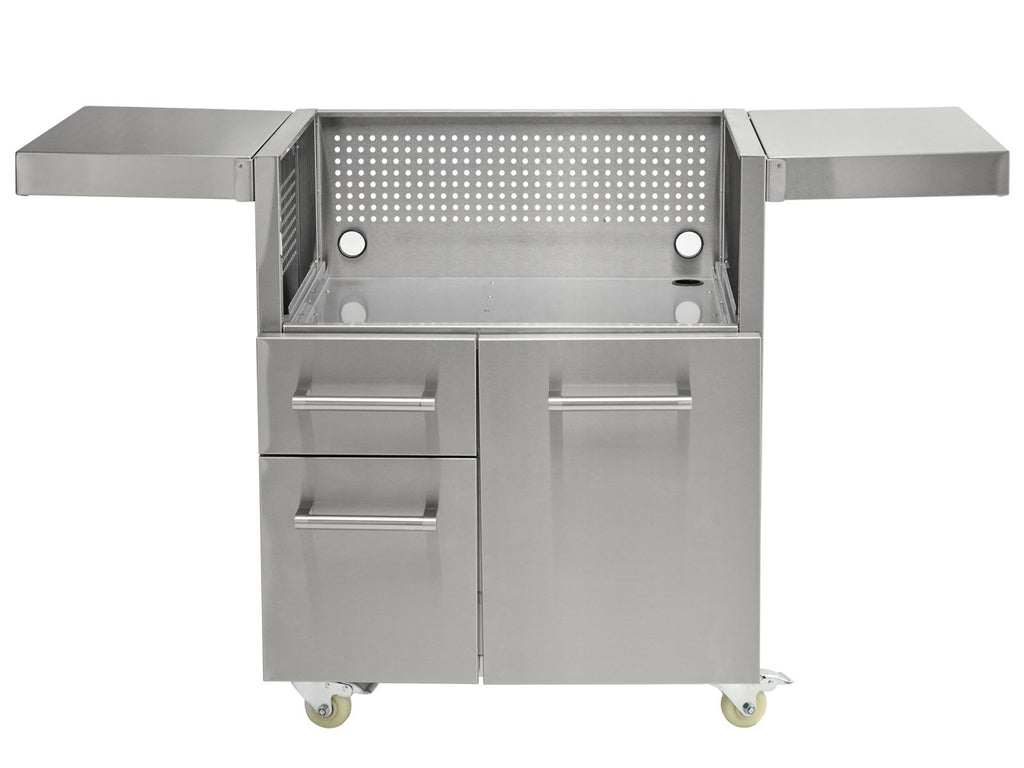 Parrilla de gas Coyote de 30 pulgadas con superficie plana en carrito 