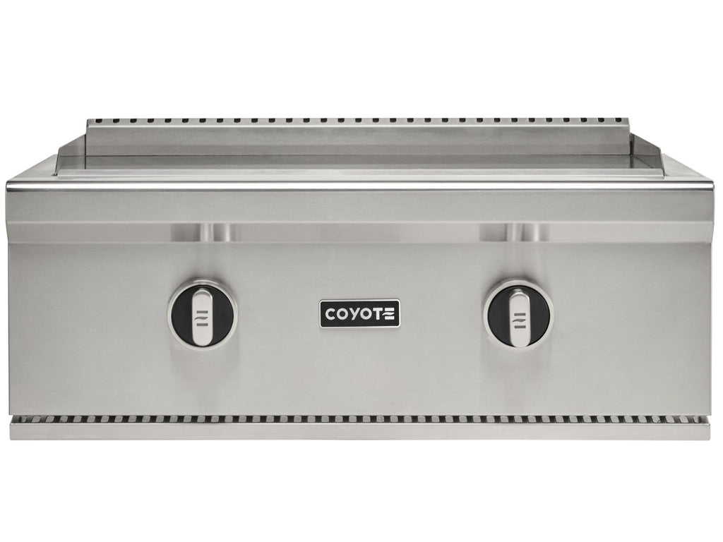 Parrilla de gas Coyote de 30 pulgadas con superficie plana en carrito 