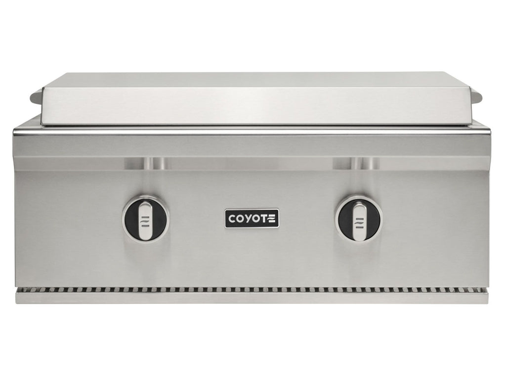 Parrilla de gas Coyote de 30 pulgadas con superficie plana en carrito 