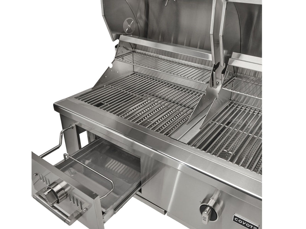 Parrilla híbrida de gas y carbón Coyote de 50 pulgadas con carrito 