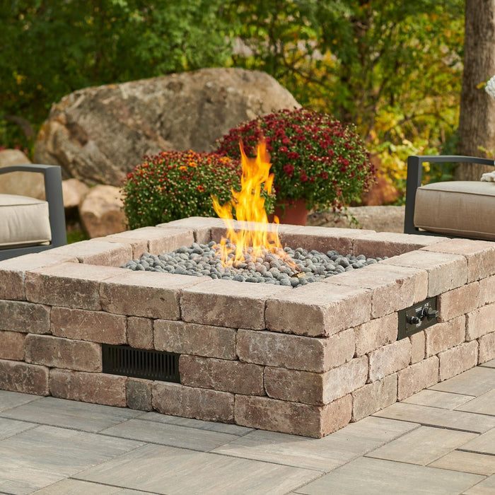 Bronson 51-Inch Square Concrete Fire Pit in Brown