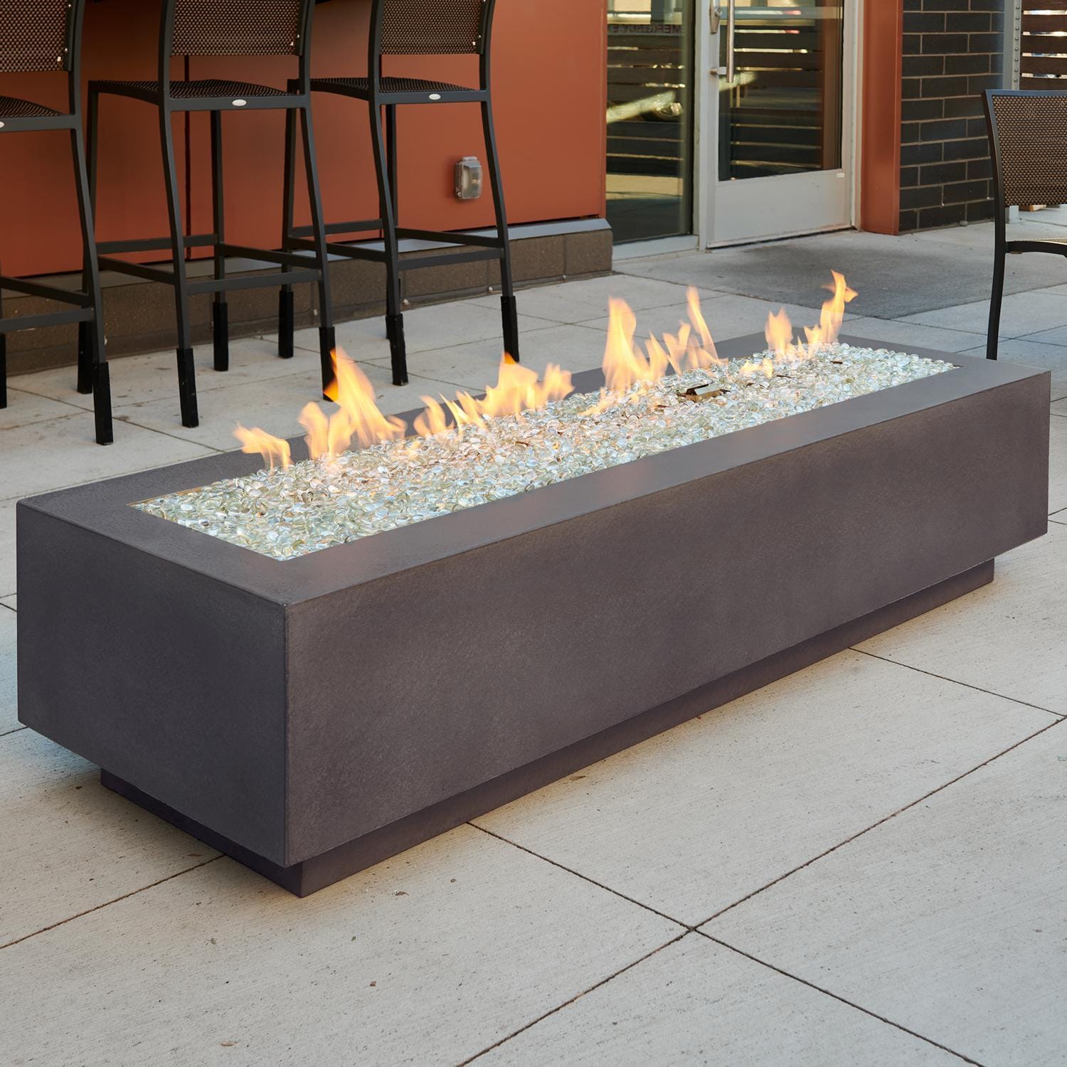 Cove 72-Inch Rectangular Glass Fiber Reinforced Concrete Natural Gas Fire Pit Table in Midnight Mist