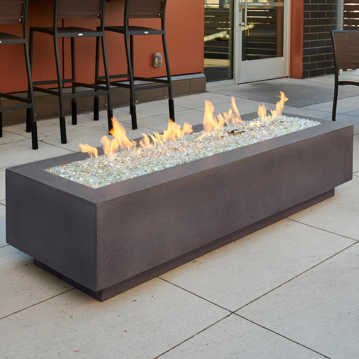 Cove 72-Inch Rectangular Glass Fiber Reinforced Concrete Natural Gas Fire Pit Table in Midnight Mist