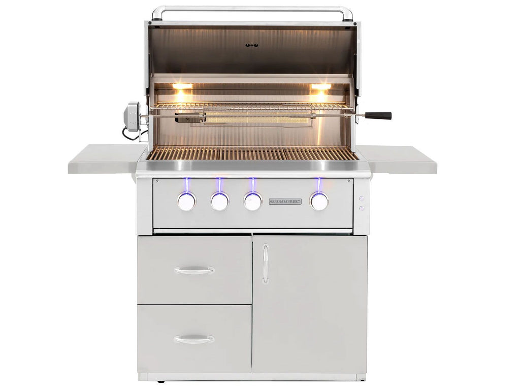 Parrilla de gas Alturi de 36 pulgadas y 3 quemadores, fabricada en Estados Unidos, con quemador trasero infrarrojo y kit de asador. 