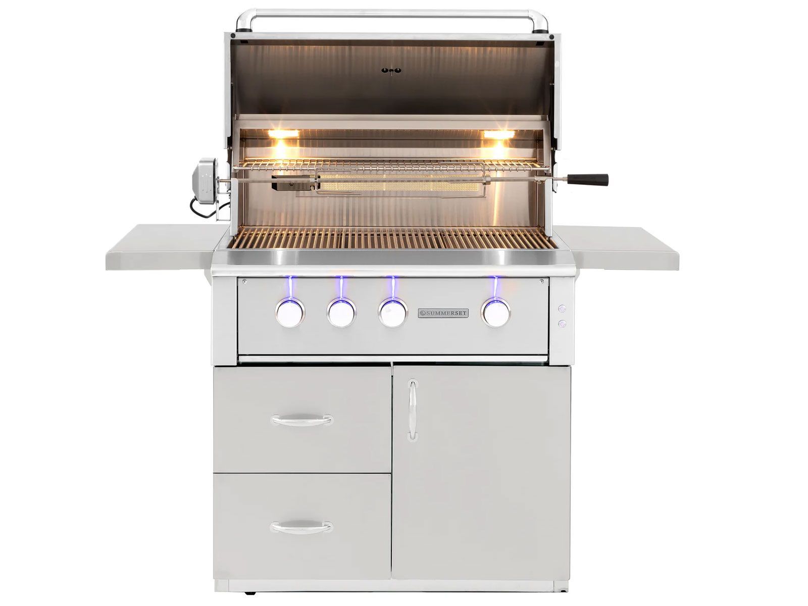 Parrilla de gas Alturi de 36 pulgadas y 3 quemadores, fabricada en Estados Unidos, con quemador trasero infrarrojo y kit de asador. 