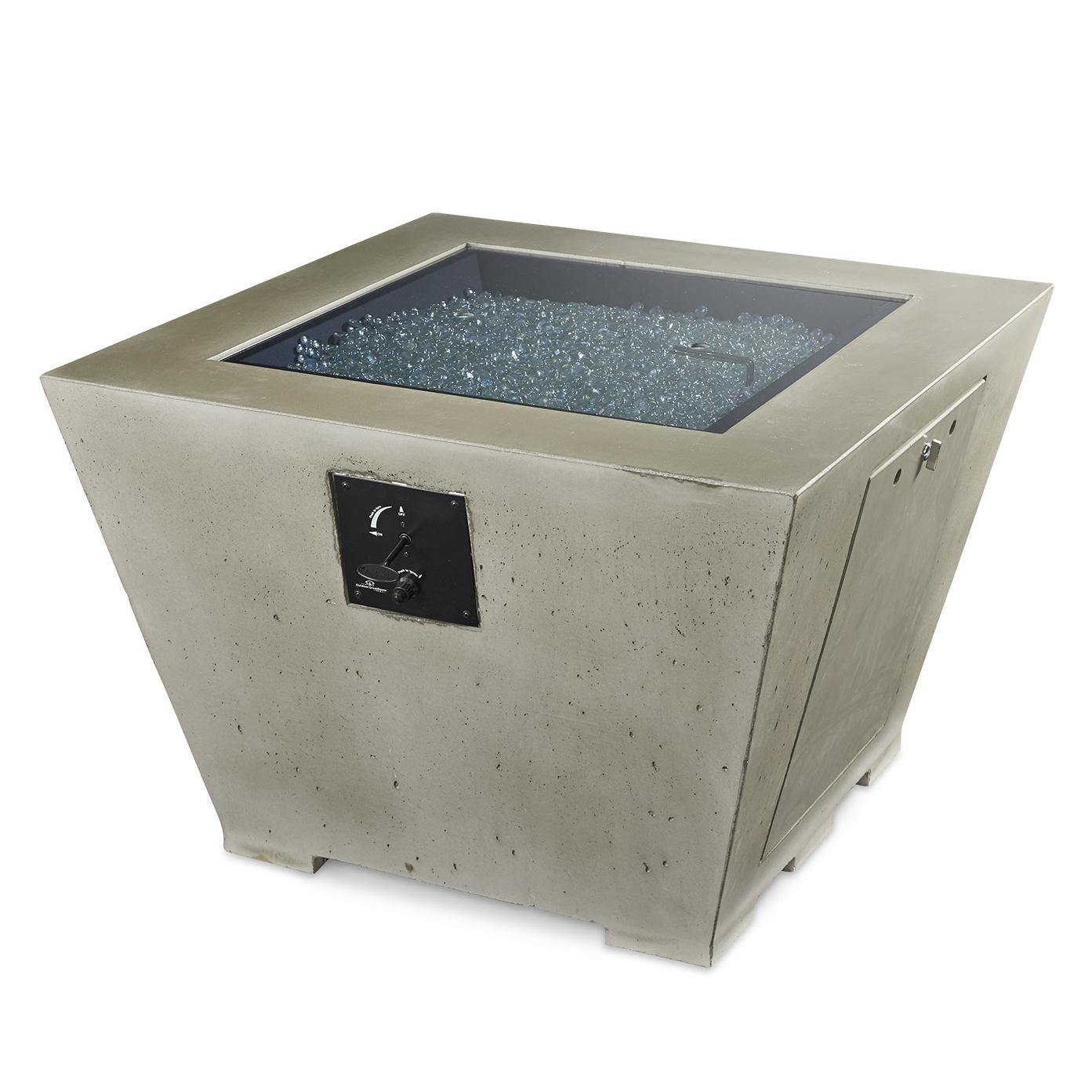 Cove 37-Inch Square Glass Fiber Reinforced Concrete Propane Fire Bowl in Natural Gray