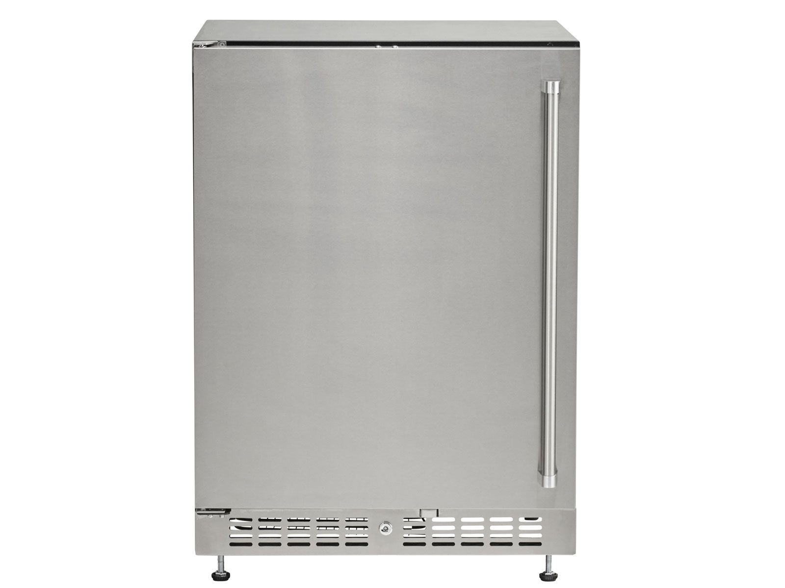 haven 6 ft. outdoor kitchen island w/ coyote sl-series 30-inch grill, double access door & 24" refrigerator - brushed black