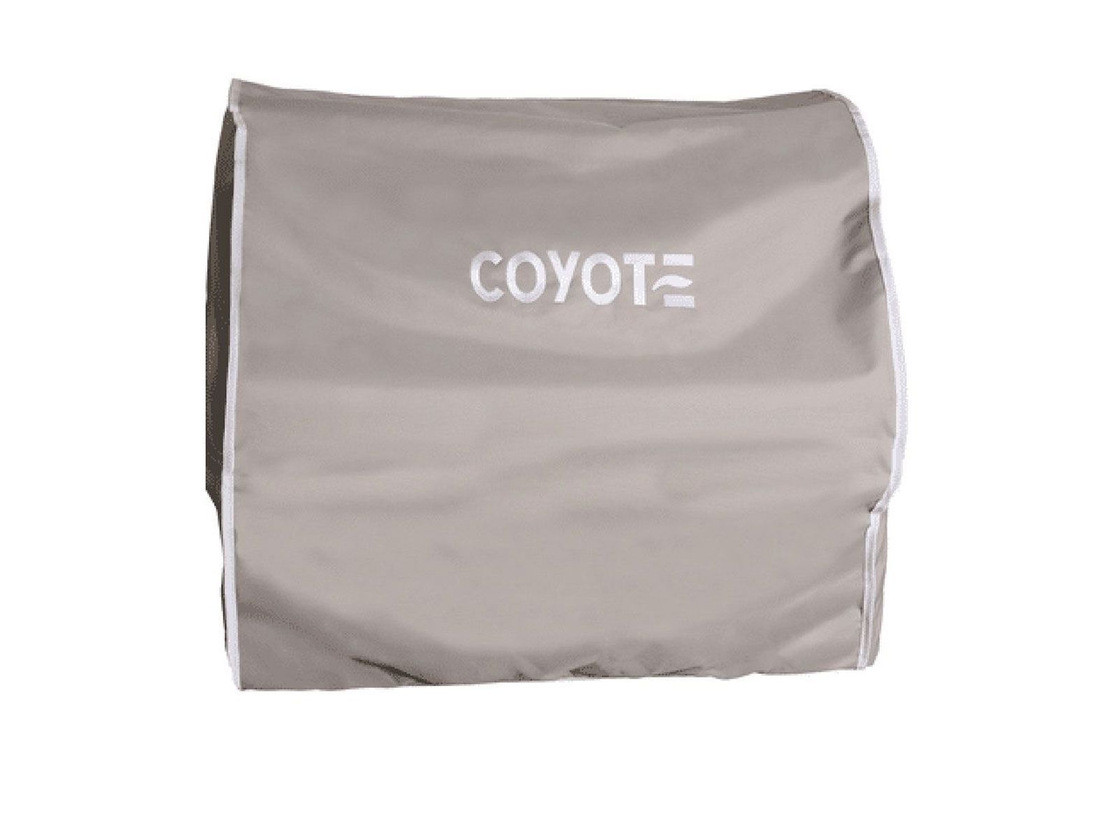 Funda de vinilo gris claro Coyote para parrilla de pellets empotrada de 28 pulgadas 