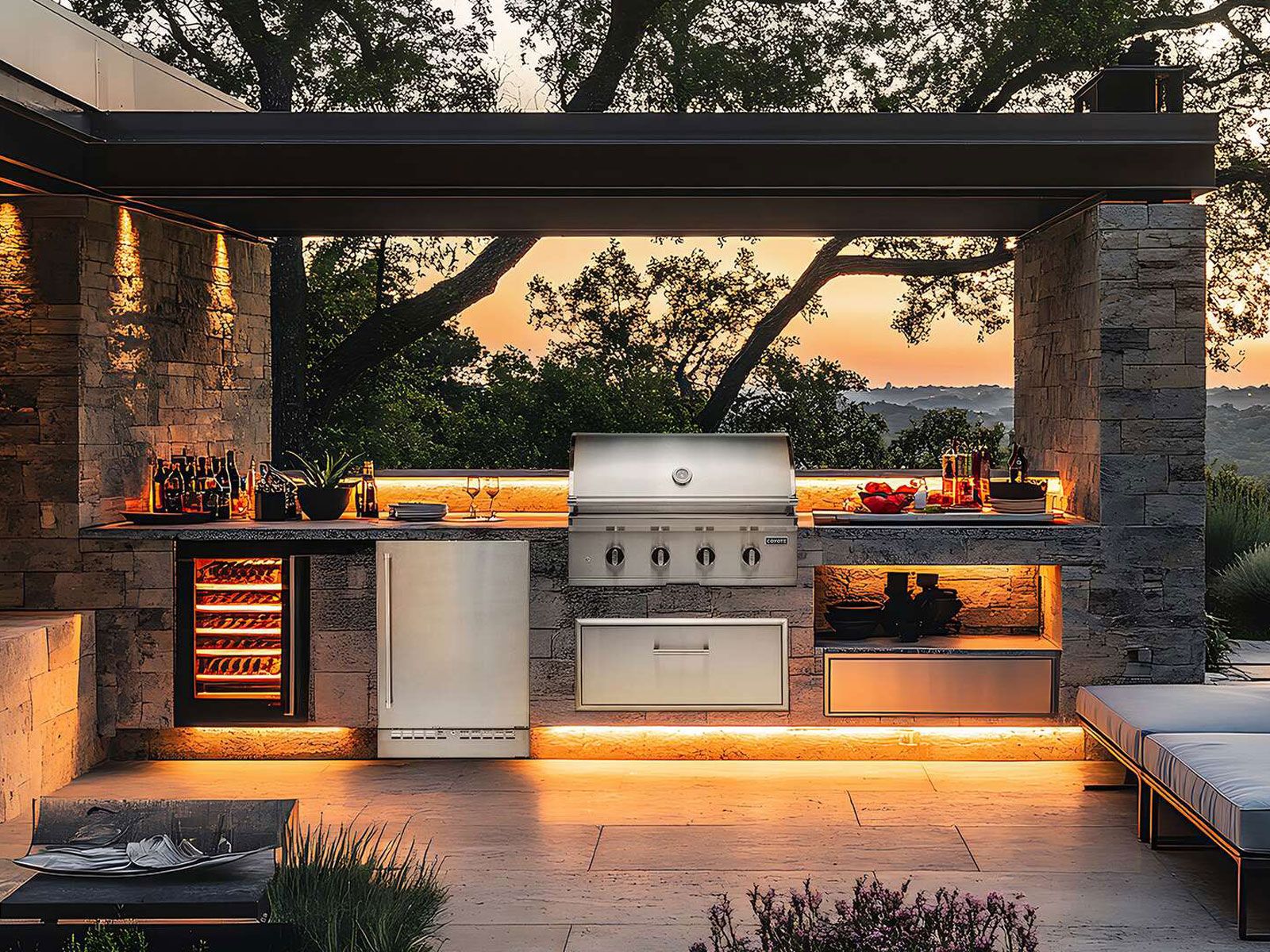 Parrilla de gas empotrada Coyote serie CL de 36 pulgadas y 4 quemadores 