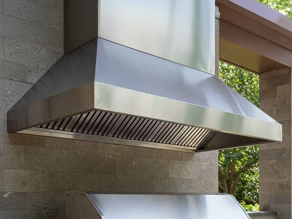 Campana extractora exterior de acero inoxidable Coyote de 48 pulgadas con motor soplador interno de 1200 cfm 