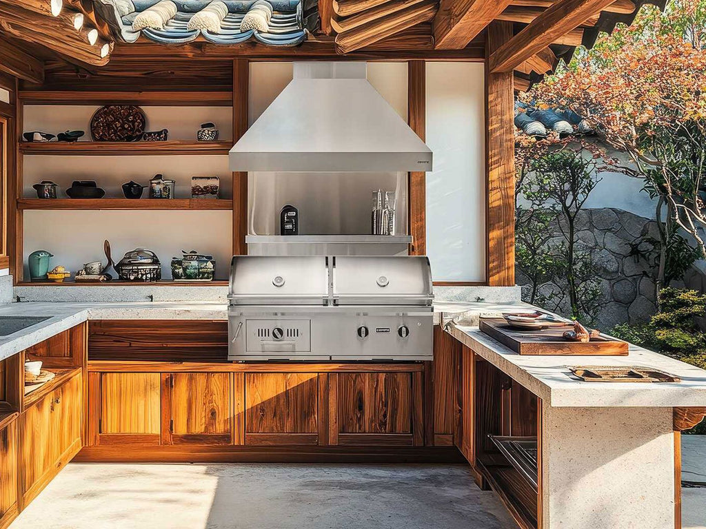 Campana extractora exterior de acero inoxidable Coyote de 42 pulgadas con motor soplador interno de 1200 cfm 