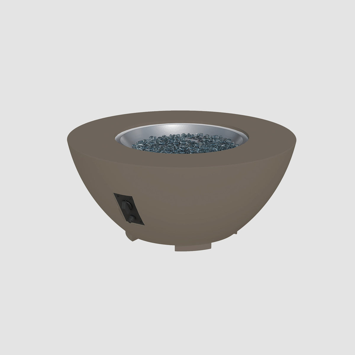 36-inch Cove Concrete round gas fire pit bowl in Earth Stone