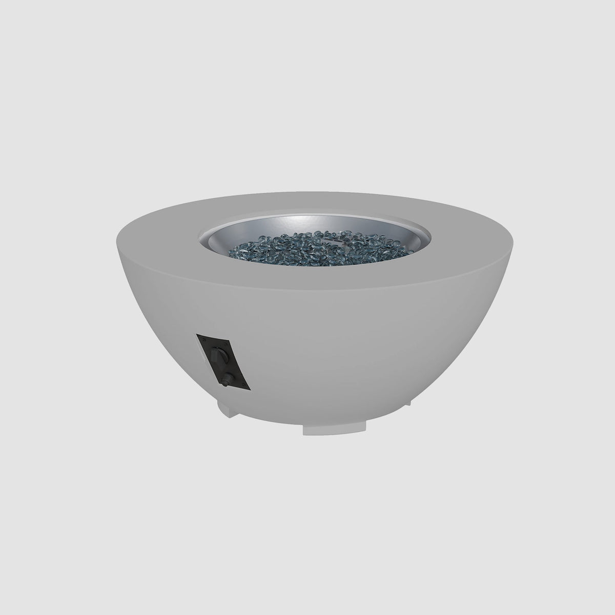 36-inch Cove Concrete round gas fire pit bowl in Natural Grey