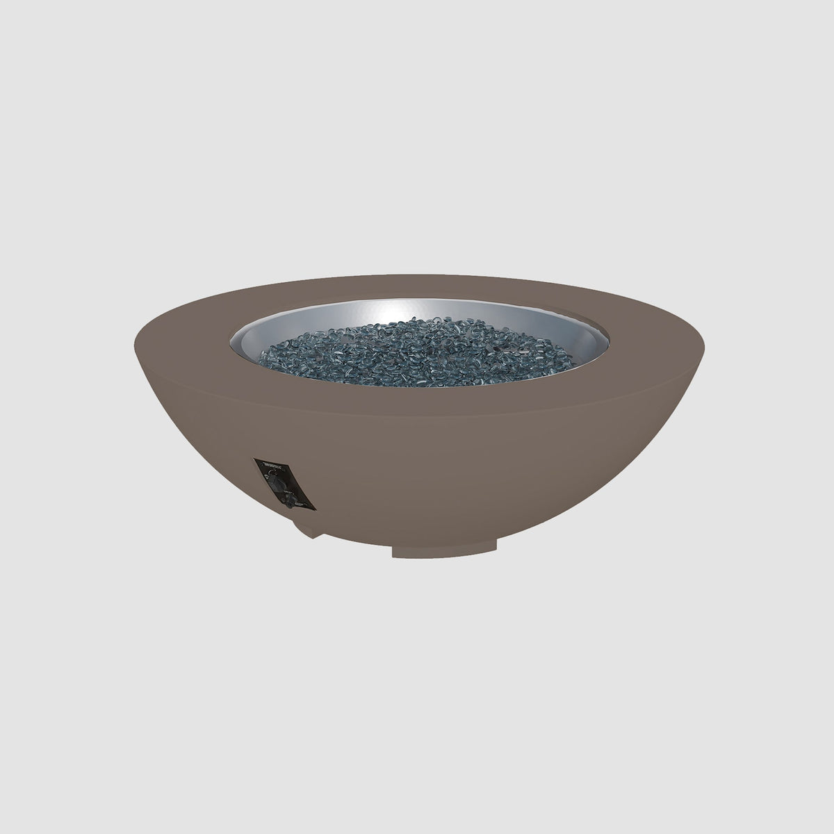 48-inch Cove Concrete round gas fire pit bowl in Earth Stone