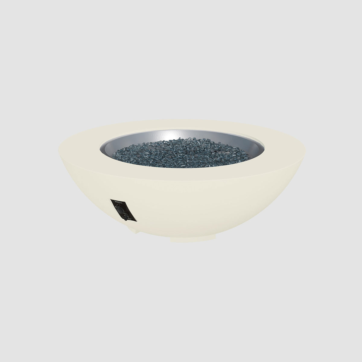 48-inch Cove Concrete round gas fire pit bowl in Linen