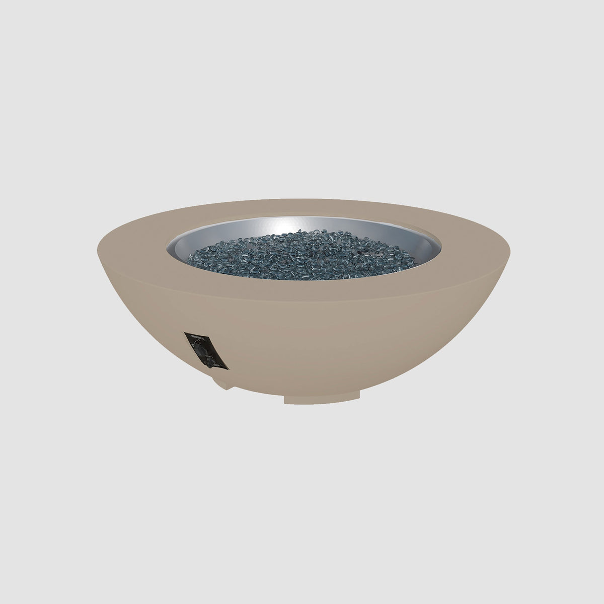 48-inch Cove Concrete round gas fire pit bowl in Latte