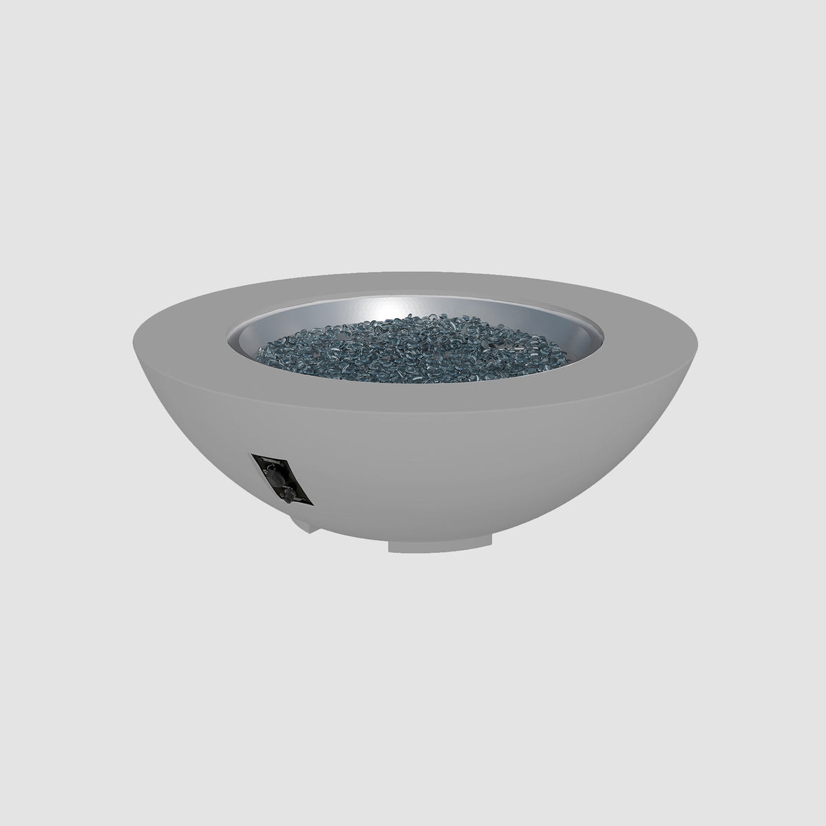 48-inch Cove Concrete round gas fire pit bowl in Natural Grey