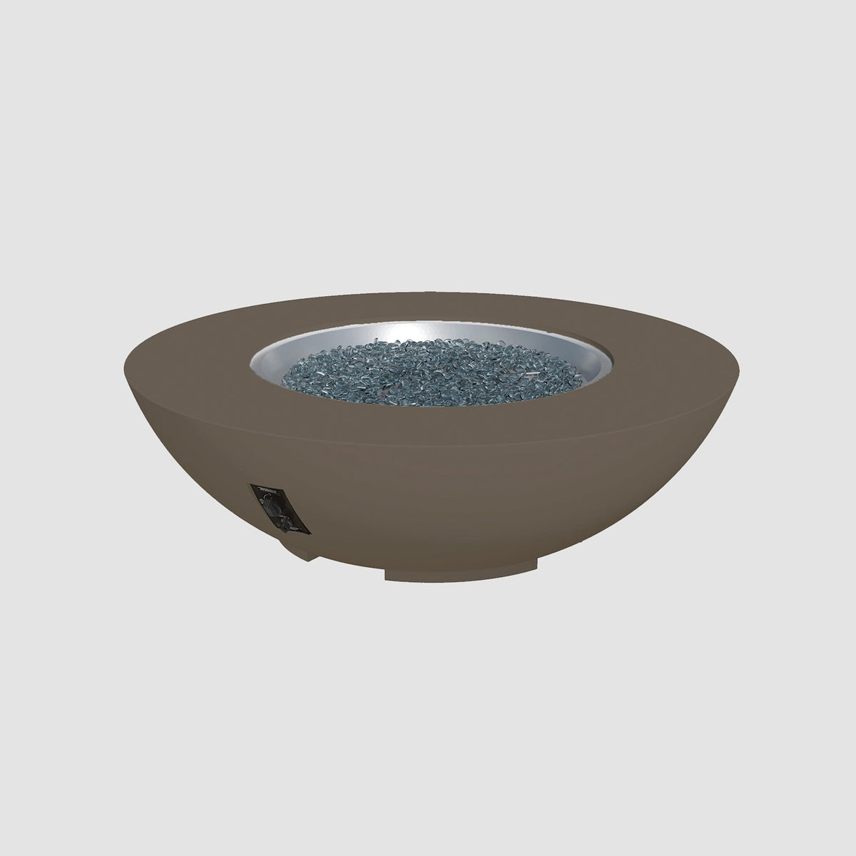 54-inch Cove Concrete round gas fire pit bowl in Earth Stone