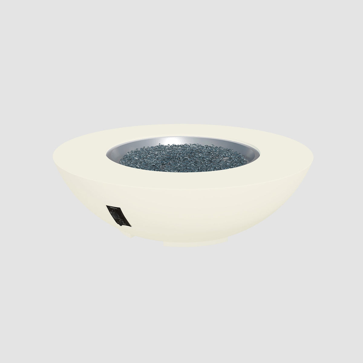 54-inch Cove Concrete round gas fire pit bowl in Linen