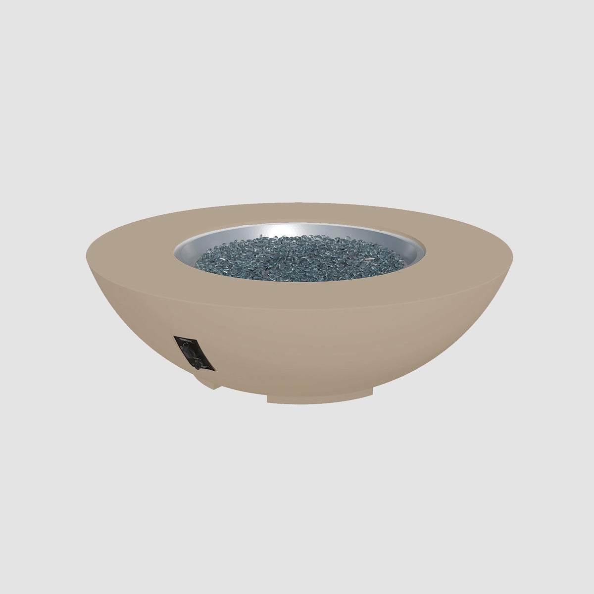 54-inch Cove Concrete round gas fire pit bowl in Latte