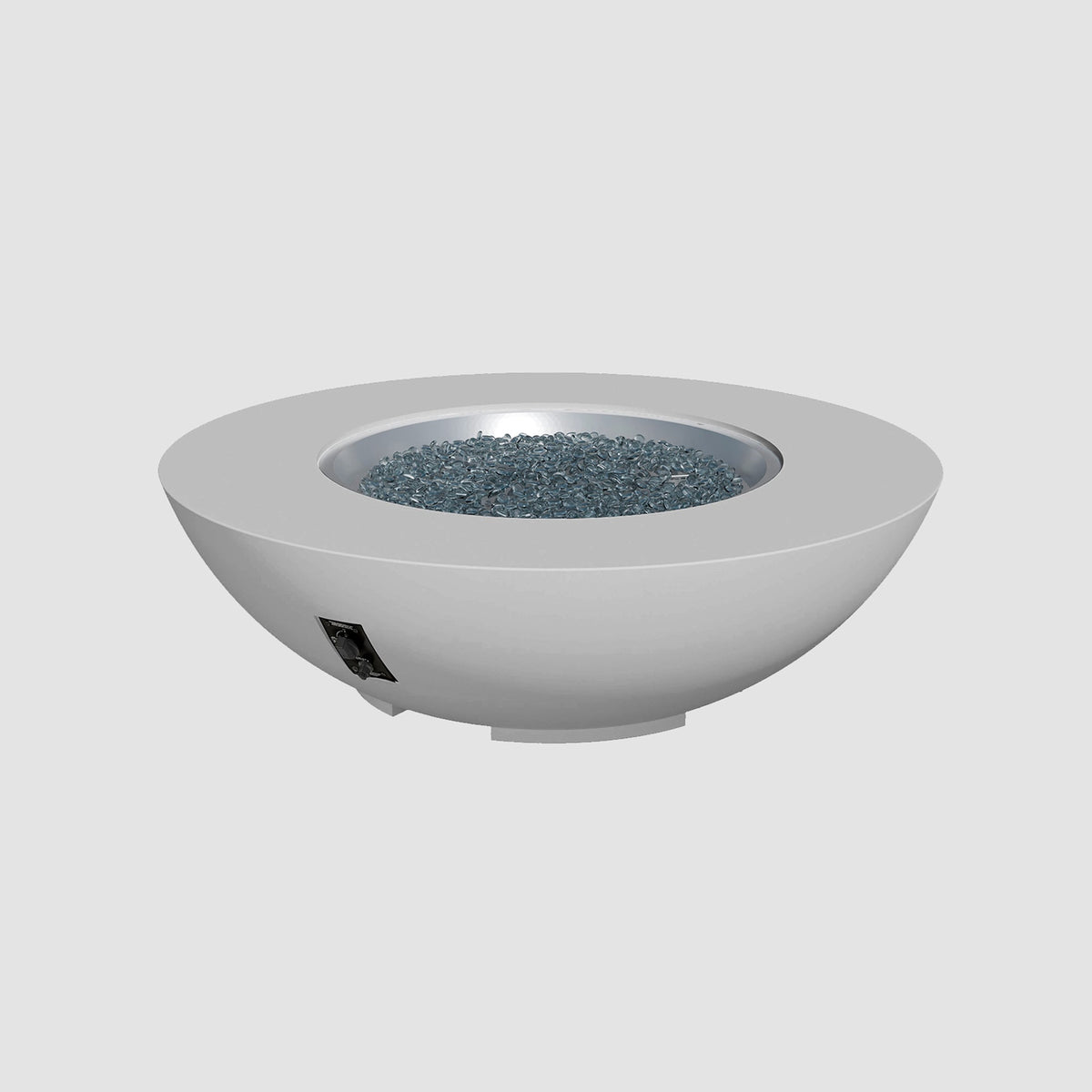 54-inch Cove Concrete round gas fire pit bowl in Natural Grey