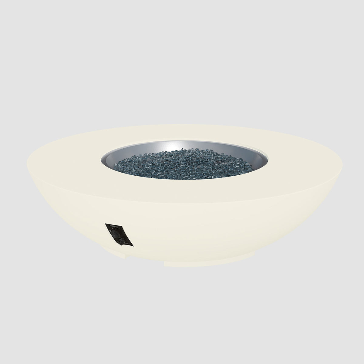 60-inch Cove Concrete round gas fire pit bowl in Linen