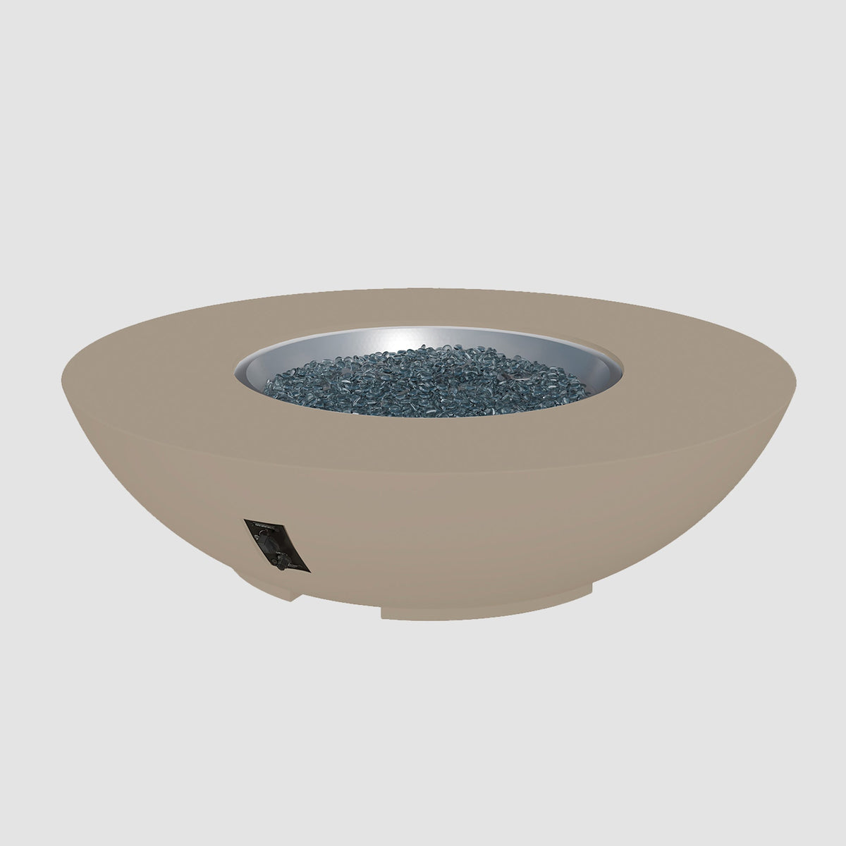 60-inch Cove Concrete round gas fire pit bowl in Latte