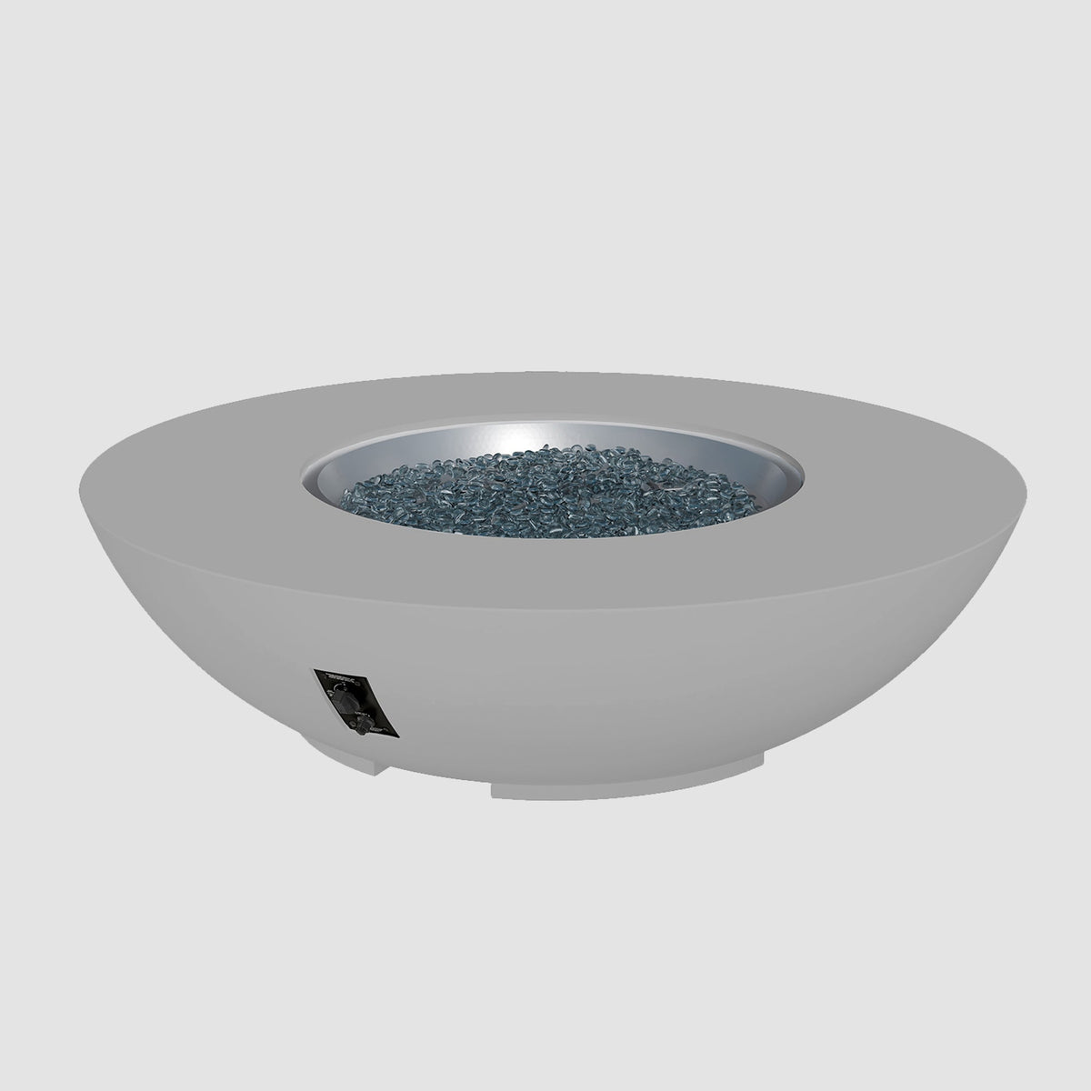60-inch Cove Concrete round gas fire pit bowl in Natural Grey