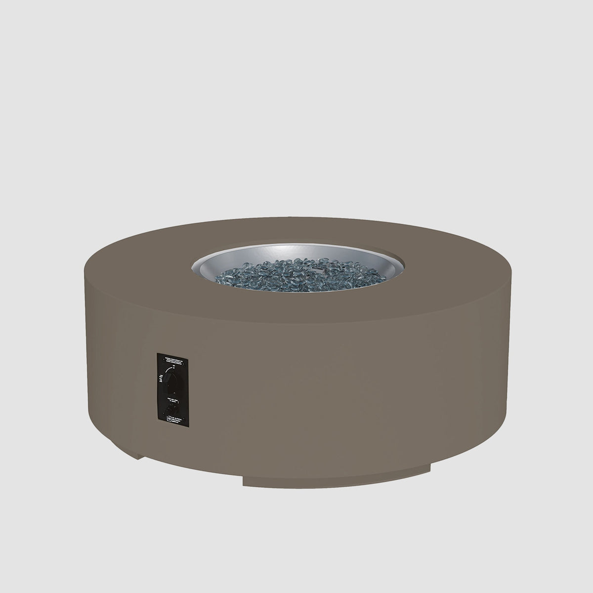 42-inch Cove Concrete round gas fire pit table in Earth Stone