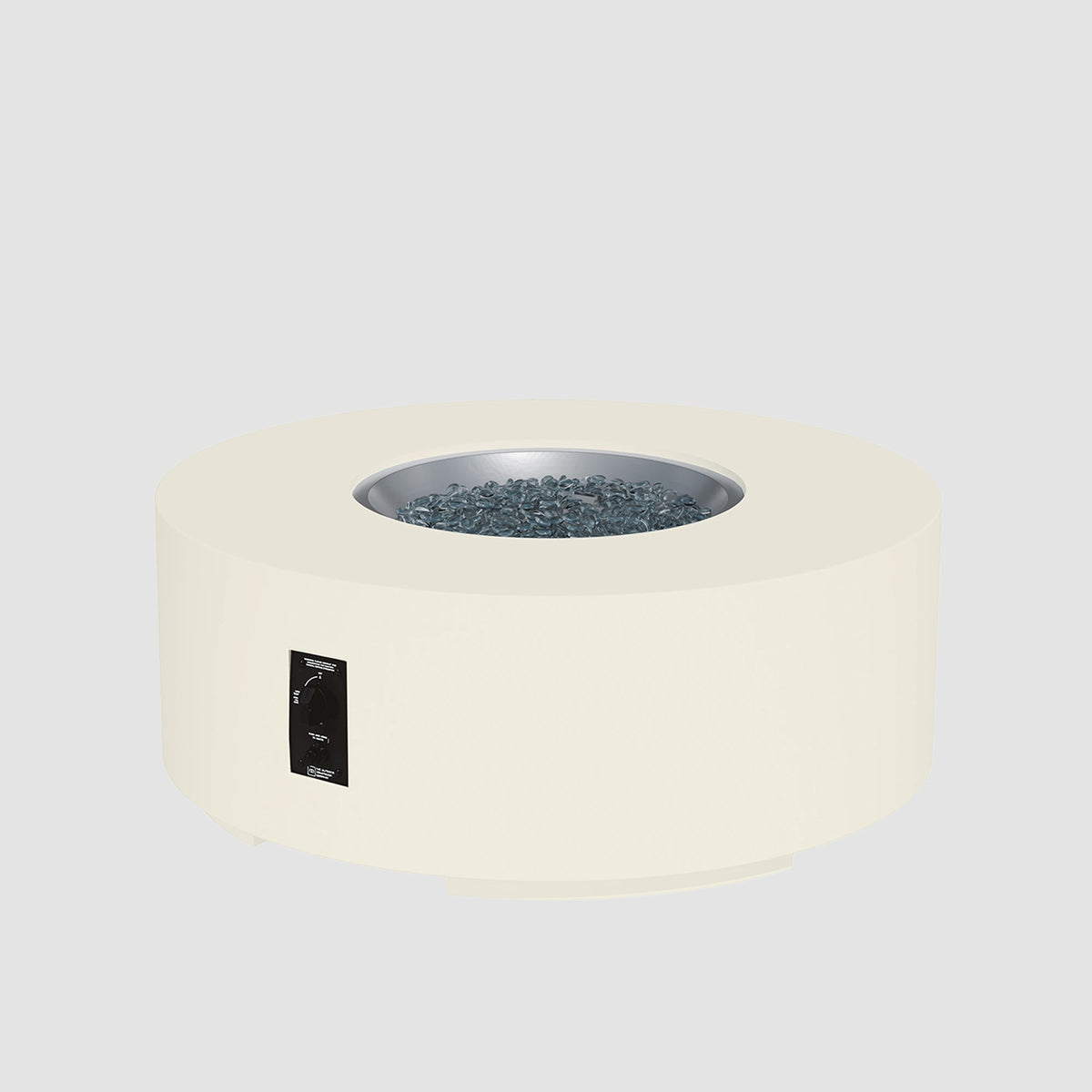42-inch Cove Concrete round gas fire pit table in Linen