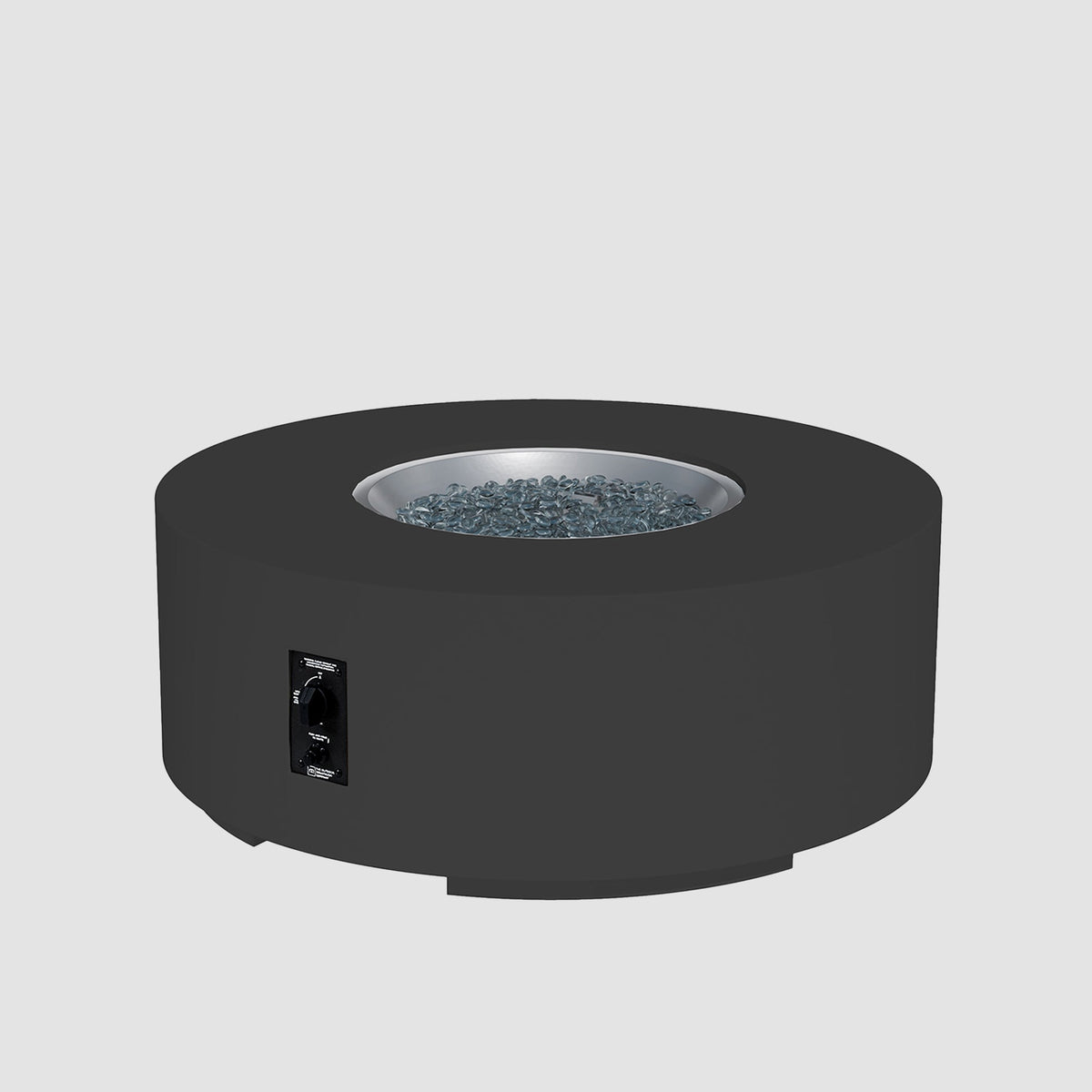 42-inch Cove Concrete round gas fire pit table in Midnight Mist