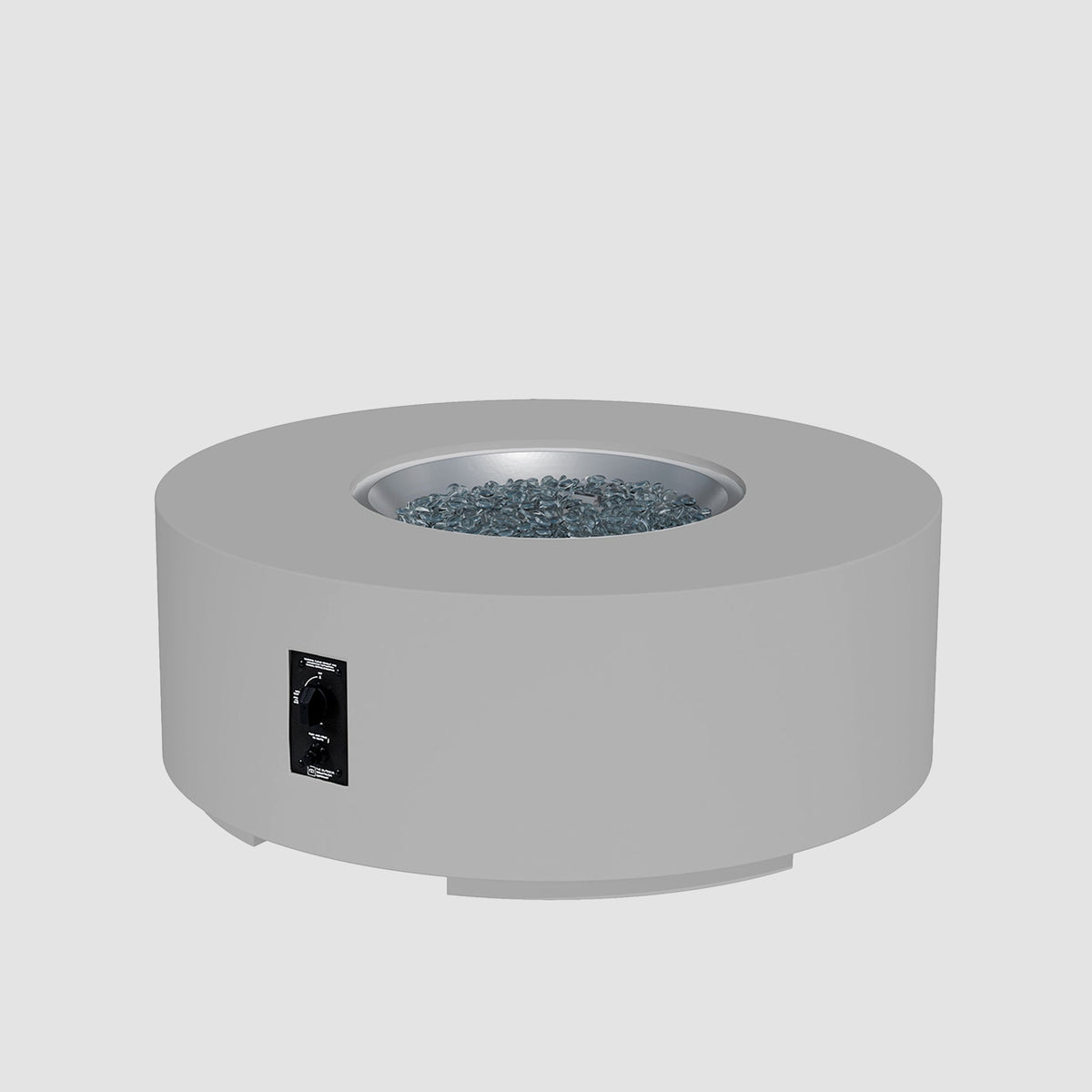 42-inch Cove Concrete round gas fire pit table in Natural Grey