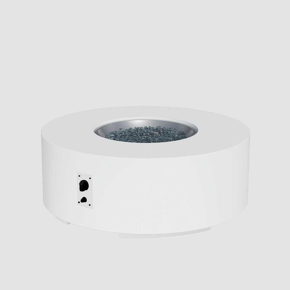 42-inch Cove Concrete round gas fire pit table in White