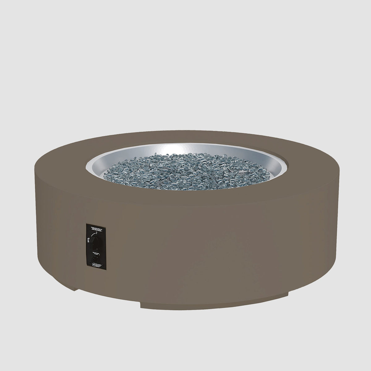 48-inch Cove Concrete round gas fire pit table in Earth Stone