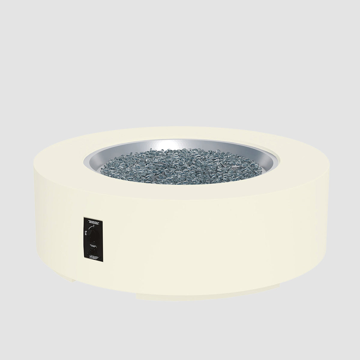 48-inch Cove Concrete round gas fire pit table in Linen